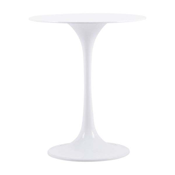 HomeRoots 23" White Steel Round Pedestal End Table – Modern, Durable & Versatile Accent for Any Living Space 556541