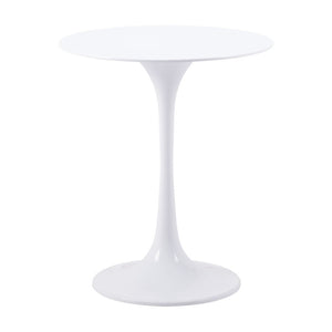 HomeRoots 23" White Steel Round Pedestal End Table – Modern, Durable & Versatile Accent for Any Living Space 556541