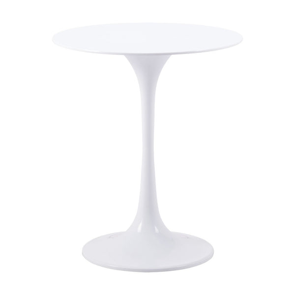 HomeRoots 23" White Steel Round Pedestal End Table – Modern, Durable & Versatile Accent for Any Living Space 556541