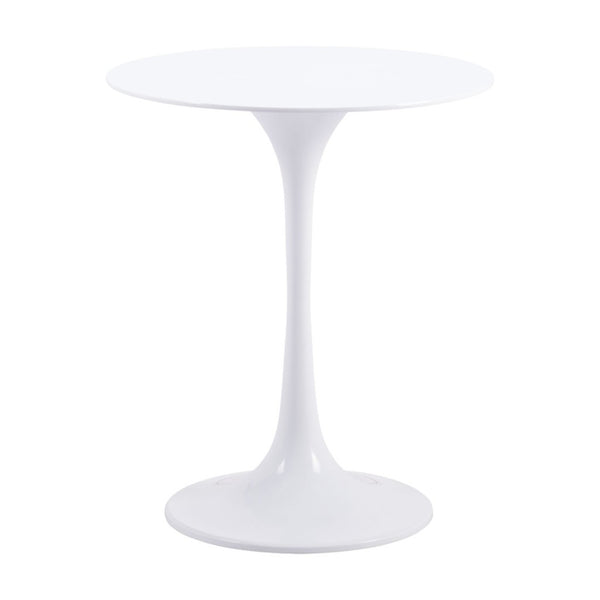 HomeRoots 23" White Steel Round Pedestal End Table – Modern, Durable & Versatile Accent for Any Living Space 556541