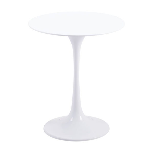 HomeRoots 23" White Steel Round Pedestal End Table – Modern, Durable & Versatile Accent for Any Living Space 556541