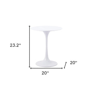 HomeRoots 23" White Steel Round Pedestal End Table – Modern, Durable & Versatile Accent for Any Living Space 556541