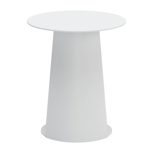Homeroots 16" Elegant White Aluminum Rounded Outdoor Side Table - Perfect For Summer Gatherings & Relaxation!   556544