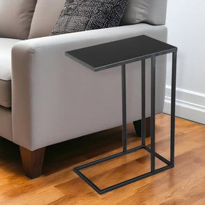 HomeRoots 24" Black Iron Abstract End Table – Chic Sculptural Accent for Modern Living Rooms & Small Spaces 556549