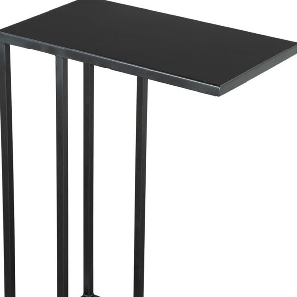 Homeroots 24" Black Iron Abstract End Table - Stylish Accent Piece For Living Room Or Bedroom Decor Upgrade   556549