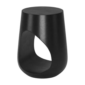 HomeRoots 18" Solid Mango Wood Round End Table - Modern Geometric Design, Black Finish, Fully Assembled Accent Piece 556550