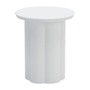 Homeroots 19" White Aluminum Round Pedestal End Table - Stylish Accent For Living Room Or Bedroom Décor   556552