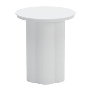 Homeroots 19" White Aluminum Round Pedestal End Table - Stylish Accent For Living Room Or Bedroom Décor   556552