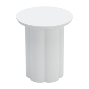 Homeroots 19" White Aluminum Round Pedestal End Table - Stylish Accent For Living Room Or Bedroom Décor   556552