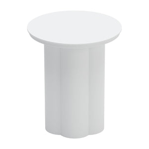 Homeroots 19" White Aluminum Round Pedestal End Table - Stylish Accent For Living Room Or Bedroom Décor   556552