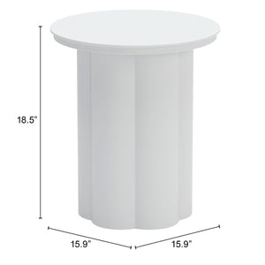 Homeroots 19" White Aluminum Round Pedestal End Table - Stylish Accent For Living Room Or Bedroom Décor   556552