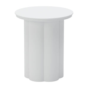 Homeroots 19" White Aluminum Round Pedestal End Table - Stylish Accent For Living Room Or Bedroom Décor   556552