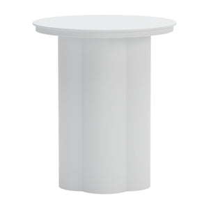 Homeroots 19" White Aluminum Round Pedestal End Table - Stylish Accent For Living Room Or Bedroom Décor   556552