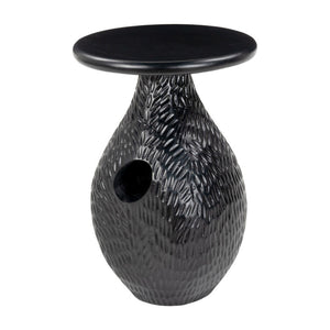 HomeRoots 20" Black Solid Wood Round Pedestal End Table - Elegant, Versatile Accent for Living Spaces & More 556555