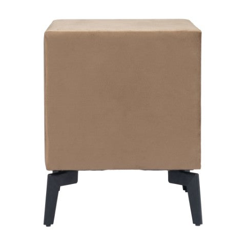 Homeroots 20" Brown And Black Velvet Wood And Steel End Table With Drawers - Stylish Storage For Any Room   556556