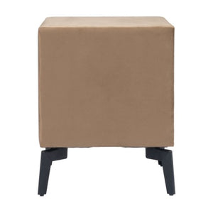 Homeroots 20" Brown And Black Velvet Wood And Steel End Table With Drawers - Stylish Storage For Any Room   556556