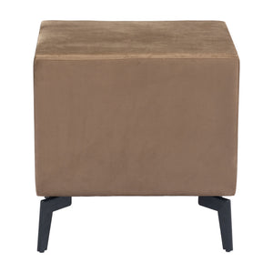 Homeroots 20" Brown And Black Velvet Wood And Steel End Table With Drawers - Stylish Storage For Any Room   556556