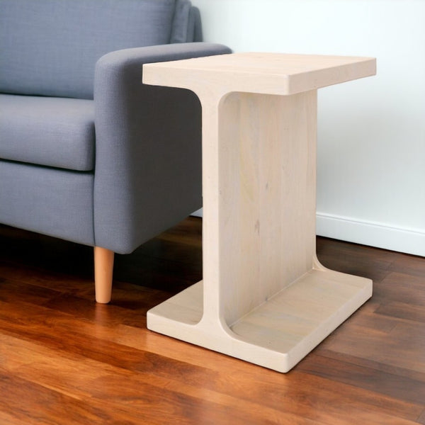 HomeRoots 20" Solid Wood Pedestal End Table - Rustic Mango Wood Accent Piece for Versatile Home Decor Use 556558