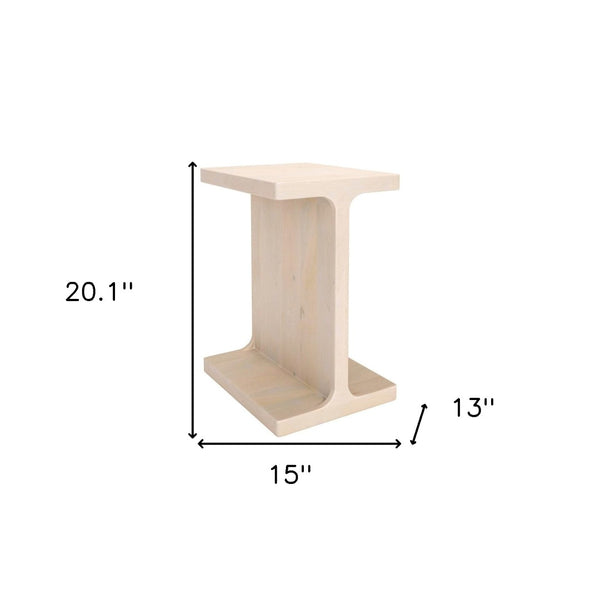 Homeroots 20" Natural Solid Wood Pedestal End Table - Versatile Accent For Living Room, Bedroom, Or Entryway   556558