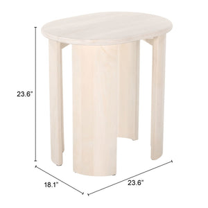 HomeRoots 24" Natural Solid Wood Oval End Table - Stylish, Versatile Design for Living Rooms, Bedrooms & More! 556559
