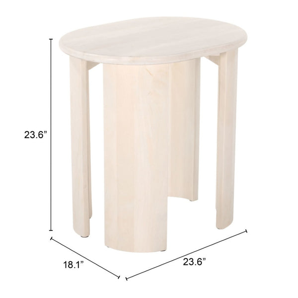HomeRoots 24" Natural Solid Wood Oval End Table - Stylish, Versatile Design for Living Rooms, Bedrooms & More! 556559