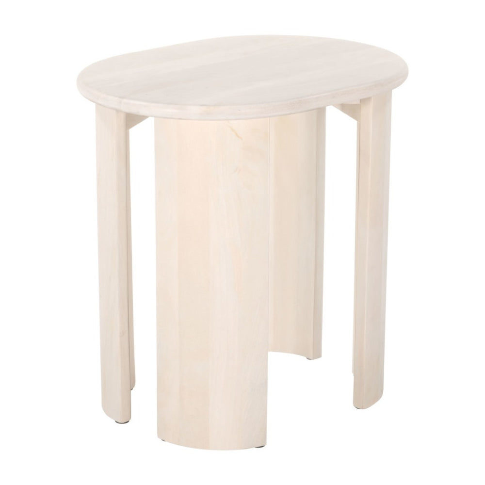 HomeRoots 24" Natural Solid Wood Oval End Table - Stylish, Versatile Design for Living Rooms, Bedrooms & More! 556559