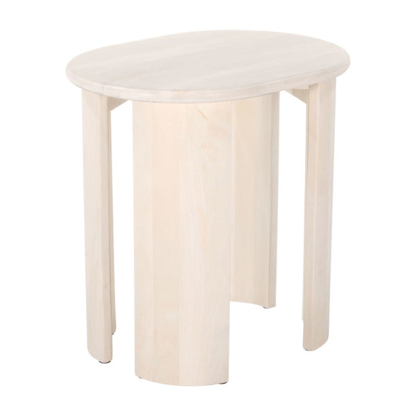 HomeRoots 24" Natural Solid Wood Oval End Table - Stylish, Versatile Design for Living Rooms, Bedrooms & More! 556559