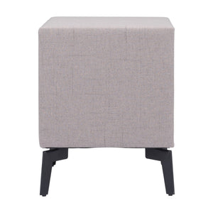 HomeRoots 20" Gray and Black Fabric End Table with Drawers - Modern Compact Design for Stylish Storage Solutions 556561