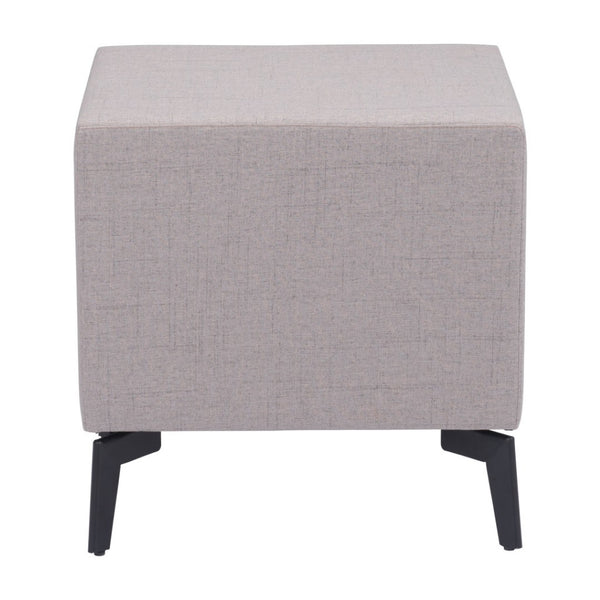 HomeRoots 20" Gray and Black Fabric End Table with Drawers - Modern Compact Design for Stylish Storage Solutions 556561