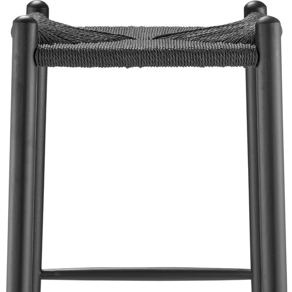 HomeRoots 31" Black Rush Backless Bar Stool - Solid Wood, Modern Design for Kitchen & Home Bar Comfort 556568