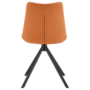 Homeroots Orange Faux Leather Dining Side Chair With Swivel Feature - Modern Accent For Any Room Décor   556570