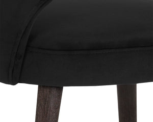 Sunpan MONAE Barrel-Back Dining Chair in Abbington Black - Vintage Charm Meets Modern Comfort & Style 107439