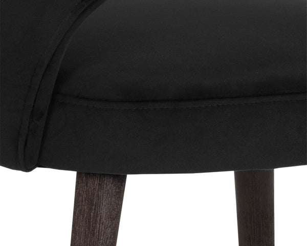 Sunpan MONAE Barrel-Back Dining Chair in Abbington Black - Vintage Charm Meets Modern Comfort & Style 107439