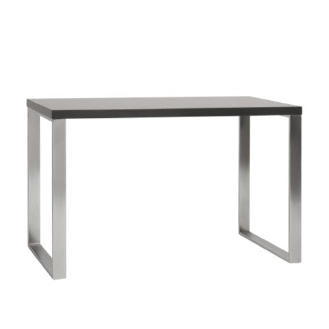 Homeroots 47" Gray And Silver Wood And Stainless Steel Sled Writing Desk - Stylish, Versatile & Durable Design   556634