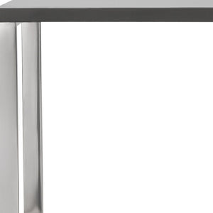 Homeroots 47" Gray And Silver Wood And Stainless Steel Sled Writing Desk - Stylish, Versatile & Durable Design   556634