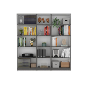 English Elm Luetz 3 Piece Home Bookcase Set with 15 Shelves — Durable Manufactured Wood, Stylish Matte Finish Multicolor 41 L x 28 W x 5 H B200S00332