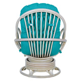 OSP Home Furnishings Lanai Rattan Swivel Rocker Blue