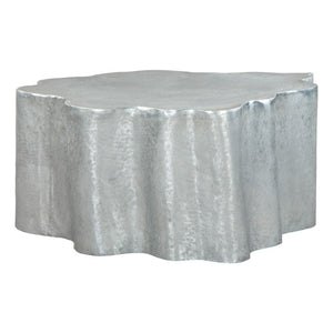 HomeRoots 37" Silver Aluminum Free Form Coffee Table - Modern Sculptural Accent for Living Rooms & Offices 556705