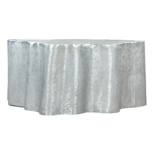 HomeRoots 37" Silver Aluminum Free Form Coffee Table - Modern Sculptural Accent for Living Rooms & Offices 556705