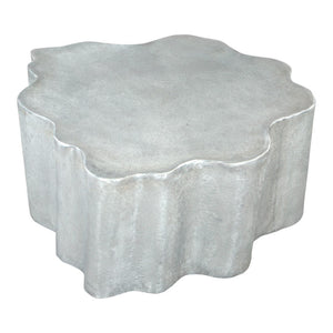 HomeRoots 37" Silver Aluminum Free Form Coffee Table - Modern Sculptural Accent for Living Rooms & Offices 556705
