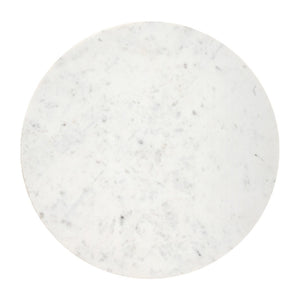 HomeRoots 34" White and Natural Marble Round Drum Coffee Table - Modern Elegance for Any Space, Fully Assembled 556719