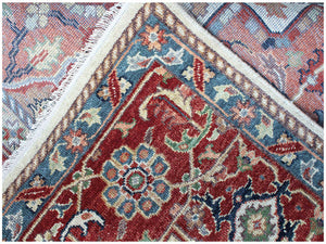 Homeroots 8' X 10' Rust And Gray Oriental Hand Knotted Area Rug With Fringe  Wool 556721