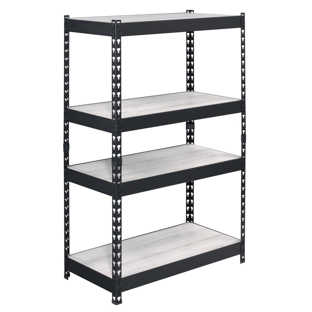 English Elm Natural 4-Tier Bookcase with Metal Frame and Adjustable Shelves – 48.5" Height, Natural/Black Finish B062P184587