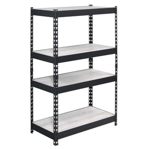 English Elm Natural 4-Tier Bookcase with Metal Frame and Adjustable Shelves – 48.5" Height, Natural/Black Finish B062P184587