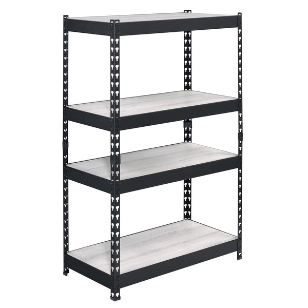 English Elm Natural 4-Tier Bookcase with Metal Frame and Adjustable Shelves – 48.5" Height, Natural/Black Finish B062P184587