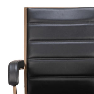 HomeRoots Black Adjustable Height Faux Leather Swivel Rolling Office Chair - Vintage Style, Comfort & Mobility 556765
