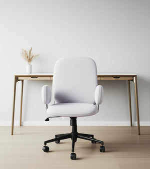 HomeRoots Beige Ergonomic Swivel Office Chair with Adjustable Height & Armrests for Ultimate Comfort & Style 556768