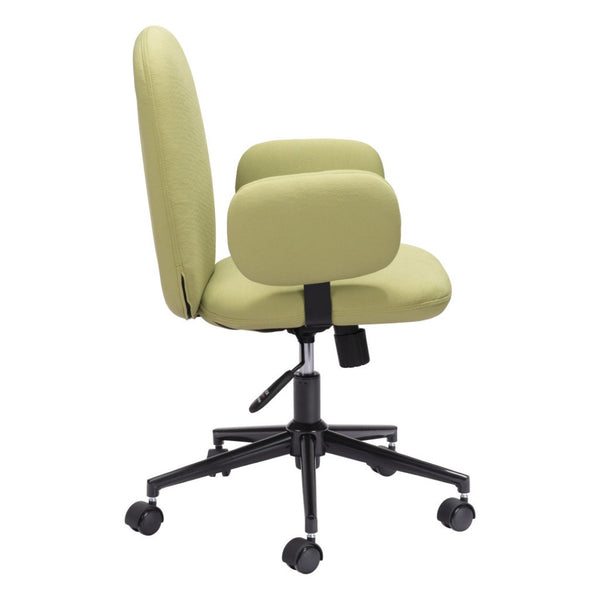 HomeRoots Green Adjustable Height Swivel Rolling Office Chair - Stylish Olive Upholstery & Ergonomic Comfort 556769