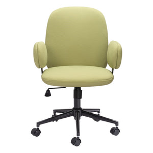 HomeRoots Green Adjustable Height Swivel Rolling Office Chair - Stylish Olive Upholstery & Ergonomic Comfort 556769