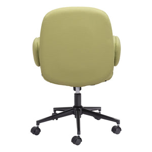 HomeRoots Green Adjustable Height Swivel Rolling Office Chair - Stylish Olive Upholstery & Ergonomic Comfort 556769